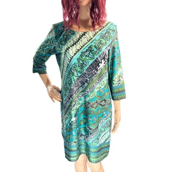 R&K Retro Print Dress size 12P - Picture 1 of 7